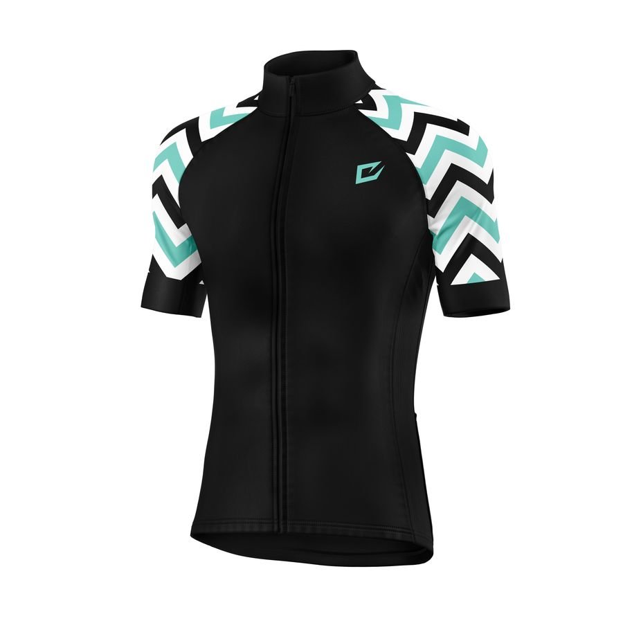 Custom Cycling Jerseys – design 8 in black, custom cycling apparel by Gallian Sports