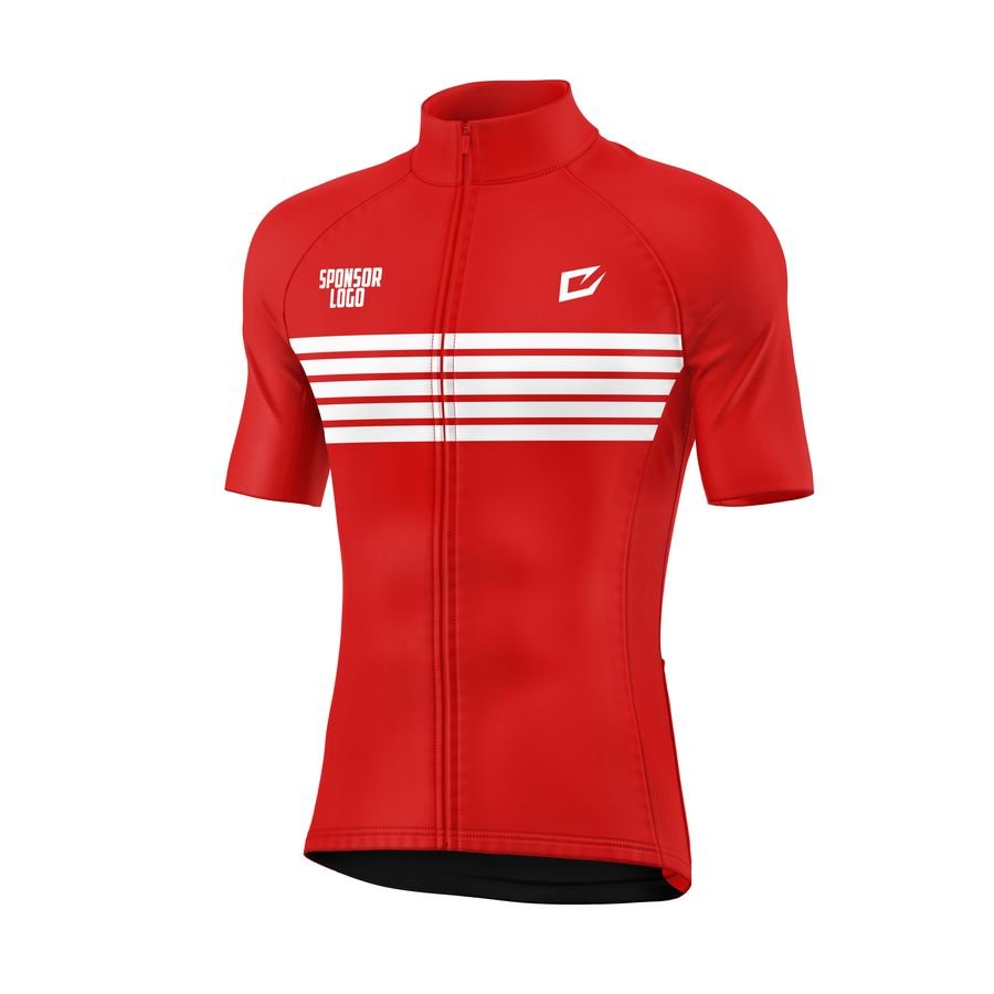 Custom Cycling Jerseys – design 6 in red, custom cycling apparel by Gallian Sports