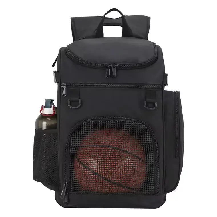 Custom Basketball Backpacks – design 5 in charcoal & navy, custom team apparel by Gallian Sports