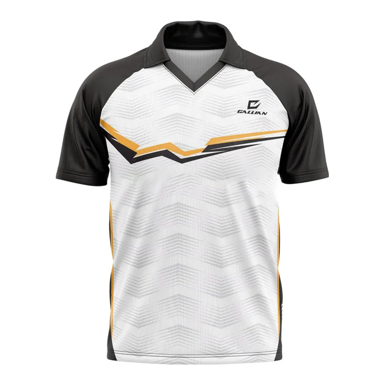 Custom Cricket Jerseys – design 3 in white & charcoal, custom cricket apparel by Gallian Sports