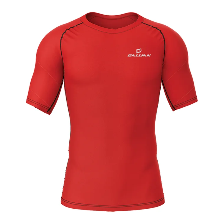 Custom Compression Shirts – design 4 in red, custom team apparel by Gallian Sports