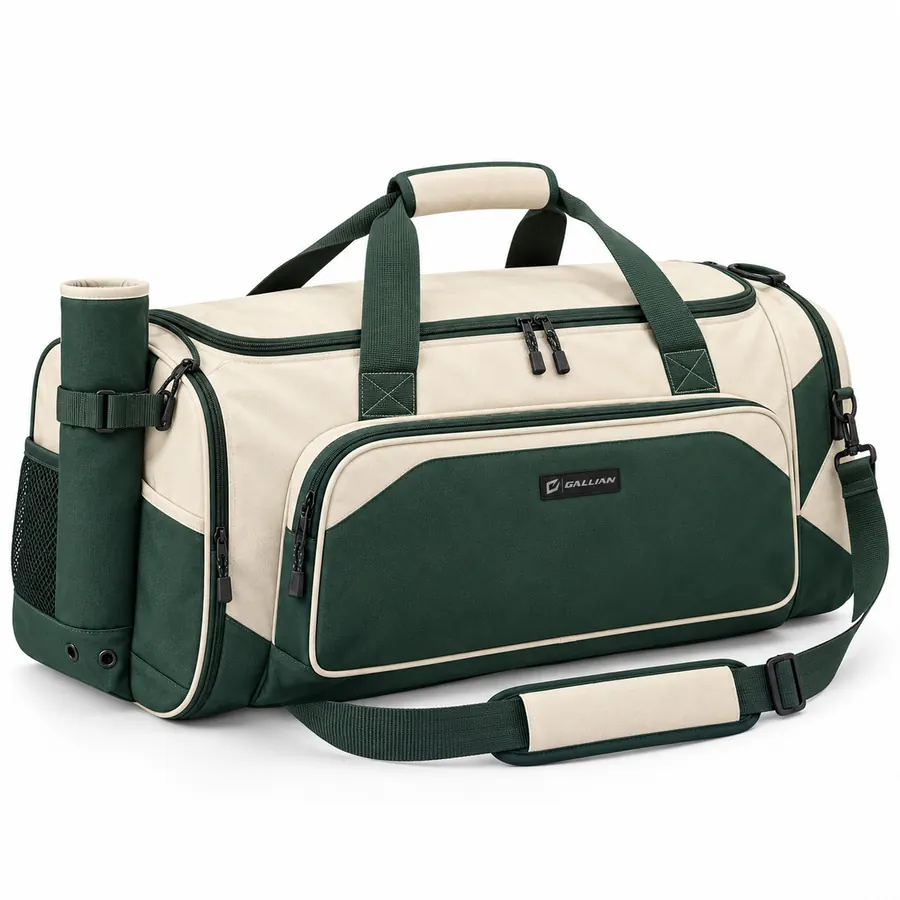 Clubhouse Bat Duffle Bag – Forest Green & Cream – Gallian Sports