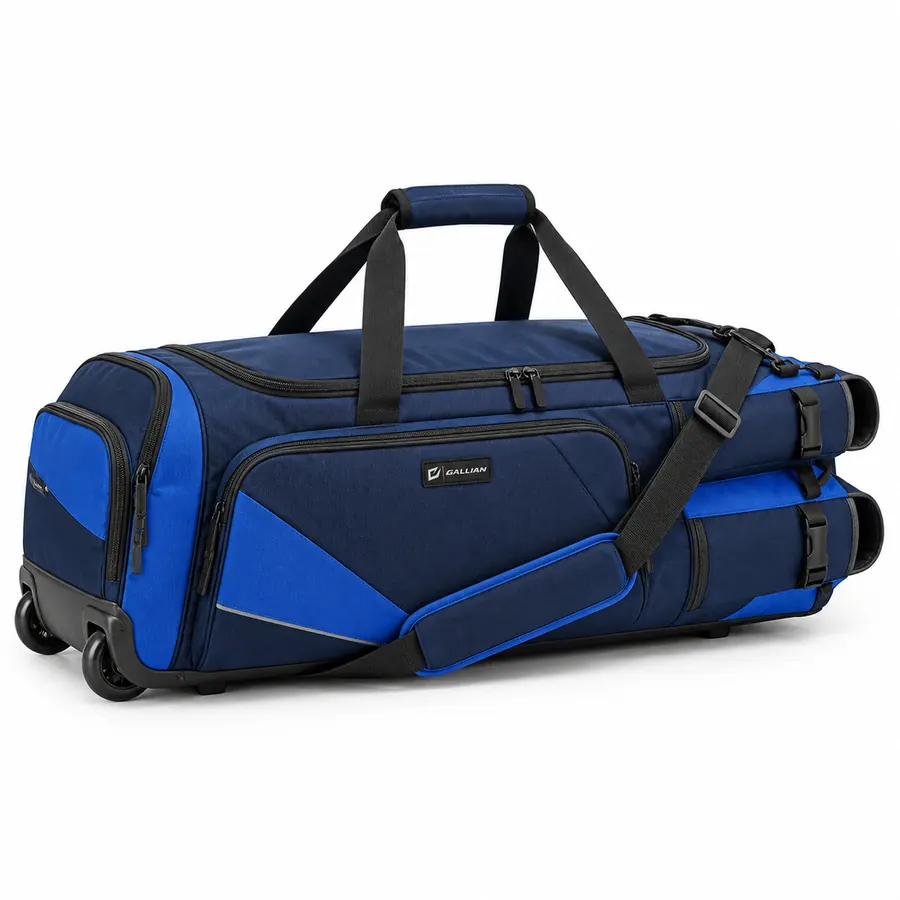 Road Series Wheeled Catcher's Bag – Navy & Royal Blue – Gallian Sports