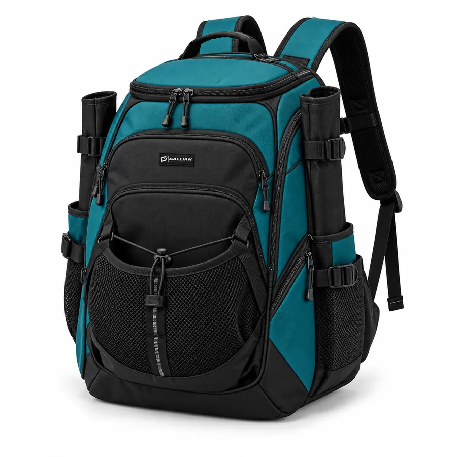 Tidewater Bat Backpack – Deep Teal & Black – Gallian Sports