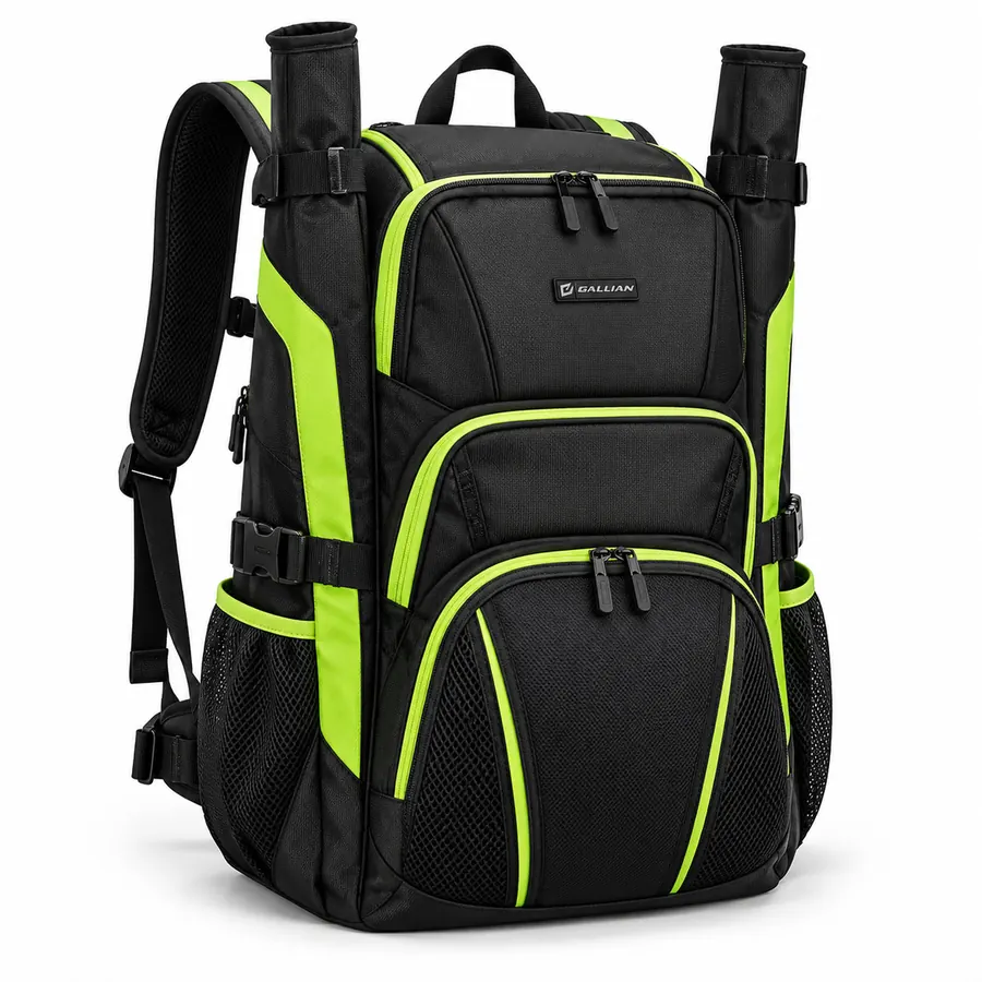 Volt Leadoff Bat Backpack – Black & Neon Lime – Gallian Sports