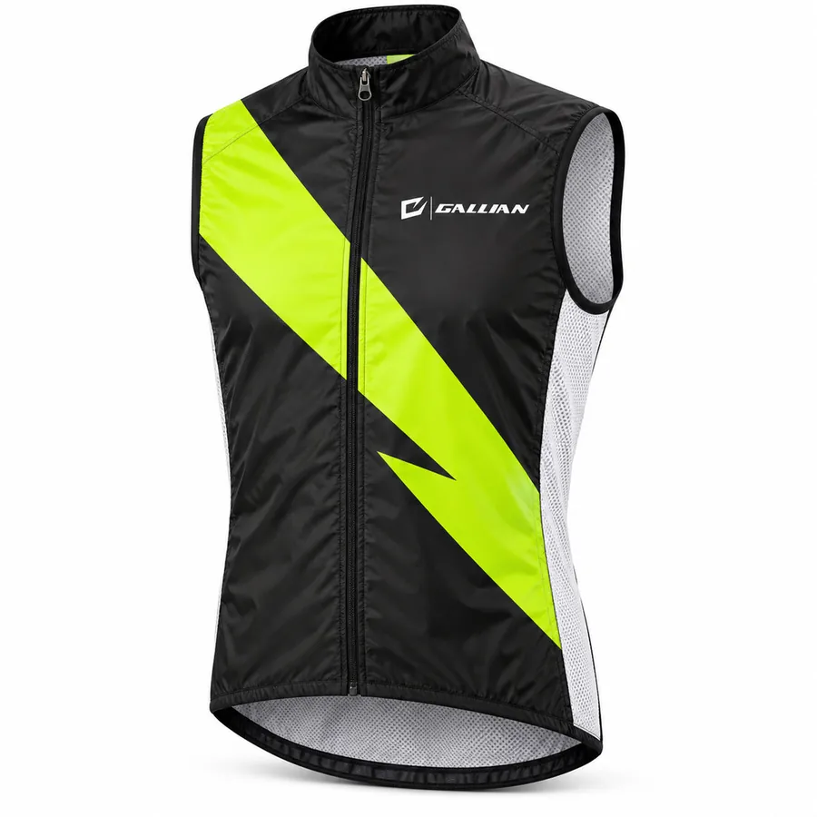 Custom Cycling Gilets – Black & Volt Bolt – Gallian Sports
