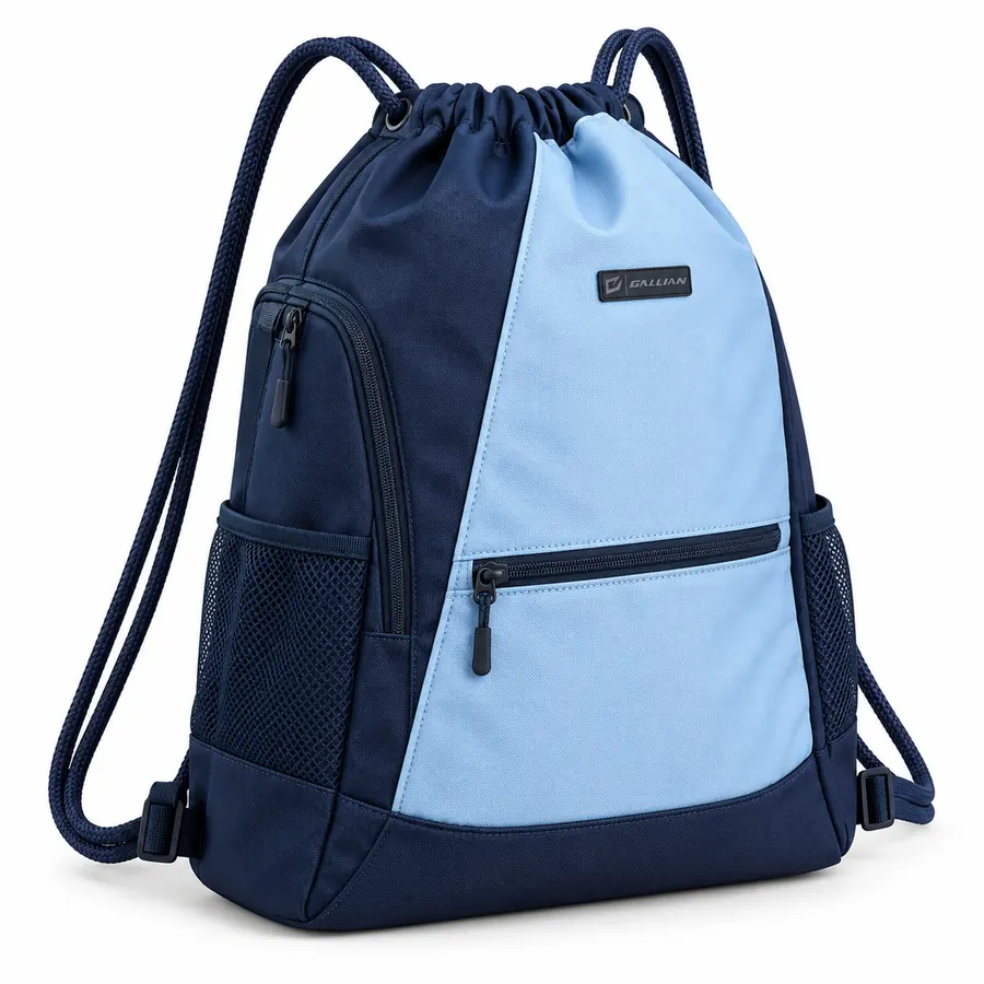 Harbor Volleyball Drawstring Bag – Navy & Sky Blue – Gallian Sports