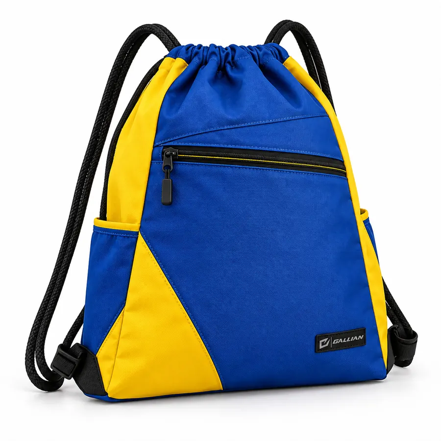 Sunburst School Drawstring Bag – Royal Blue & Yellow – Gallian Sports