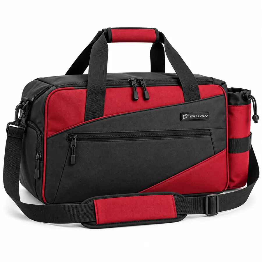 Sideline Red Compact Holdall – Scarlet Red & Black – Gallian Sports