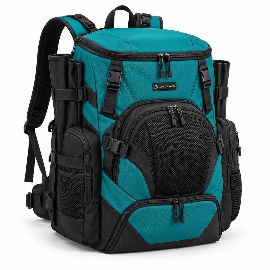 Lagoon Box Lacrosse Backpack – Teal & Black – Gallian Sports