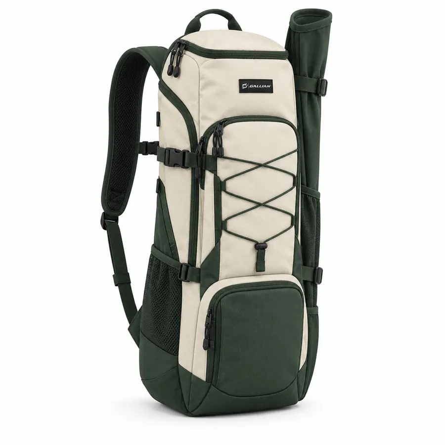 Pinecrest Lacrosse Backpack – Cream & Forest Green – Gallian Sports