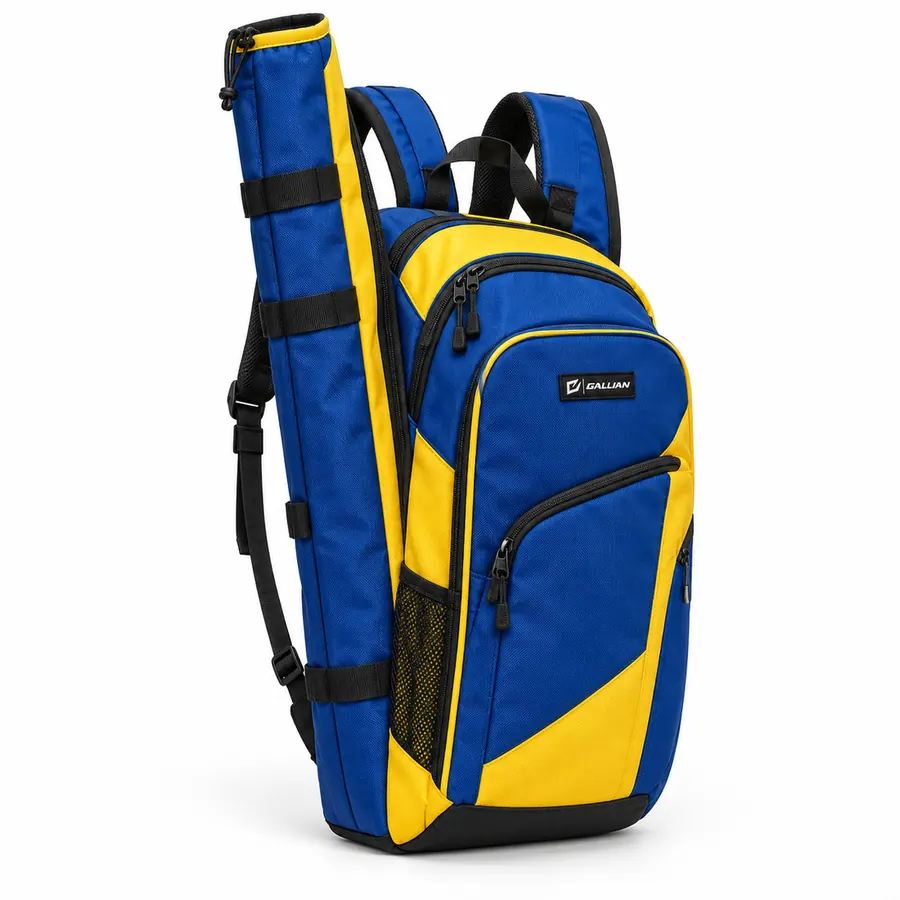 Sunburst Girls Lacrosse Backpack – Royal Blue & Gold – Gallian Sports