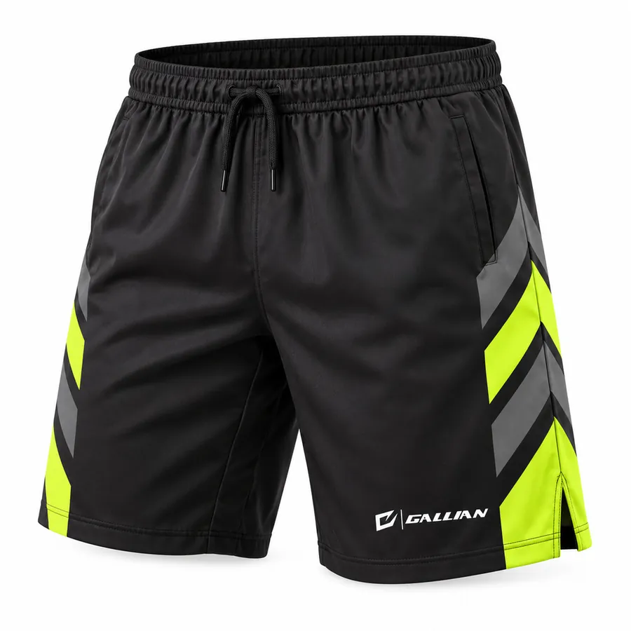 Custom Lacrosse Shorts with Side Pockets – Black & Volt Chevron – Gallian Sports