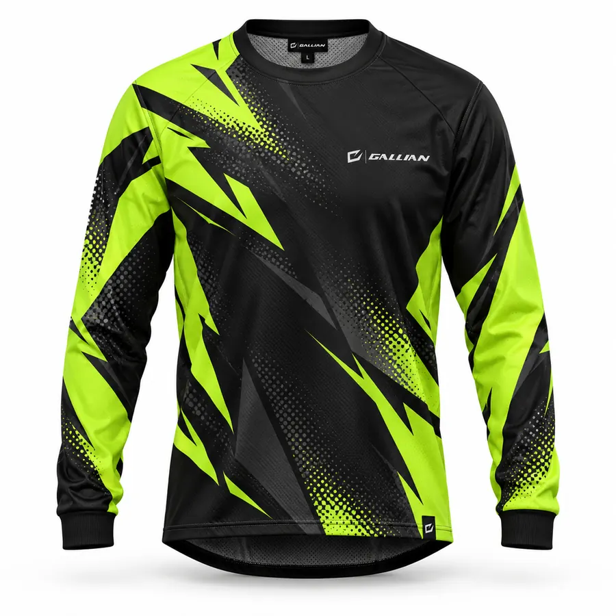 MX Volt Motocross Jersey – Neon Volt Yellow & Black – Gallian Sports