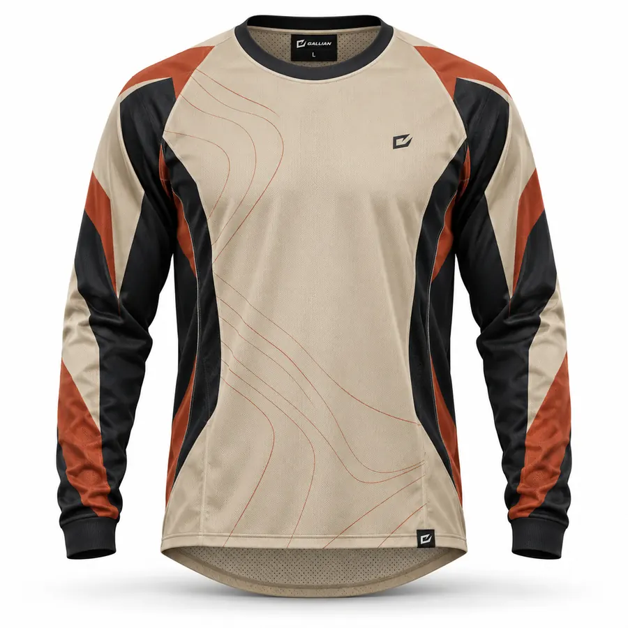 Sand Speed Vintage Moto Jersey – Desert Sand, Rust & Black – Gallian Sports