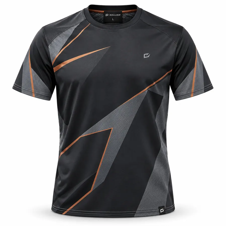 Graphite Copper Endurance Crew Tee – Black, Graphite & Copper – Gallian Sports