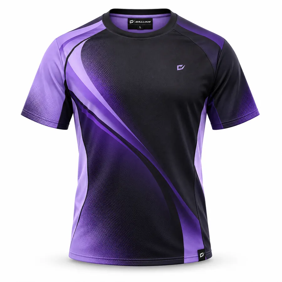 Lavender Night Moto Racing Crew Tee – Black, Lavender & Violet – Gallian Sports