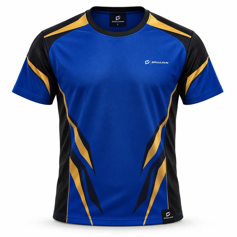 Royal Gold Drag Racing Crew Tee – Royal Blue, Black & Gold – Gallian Sports