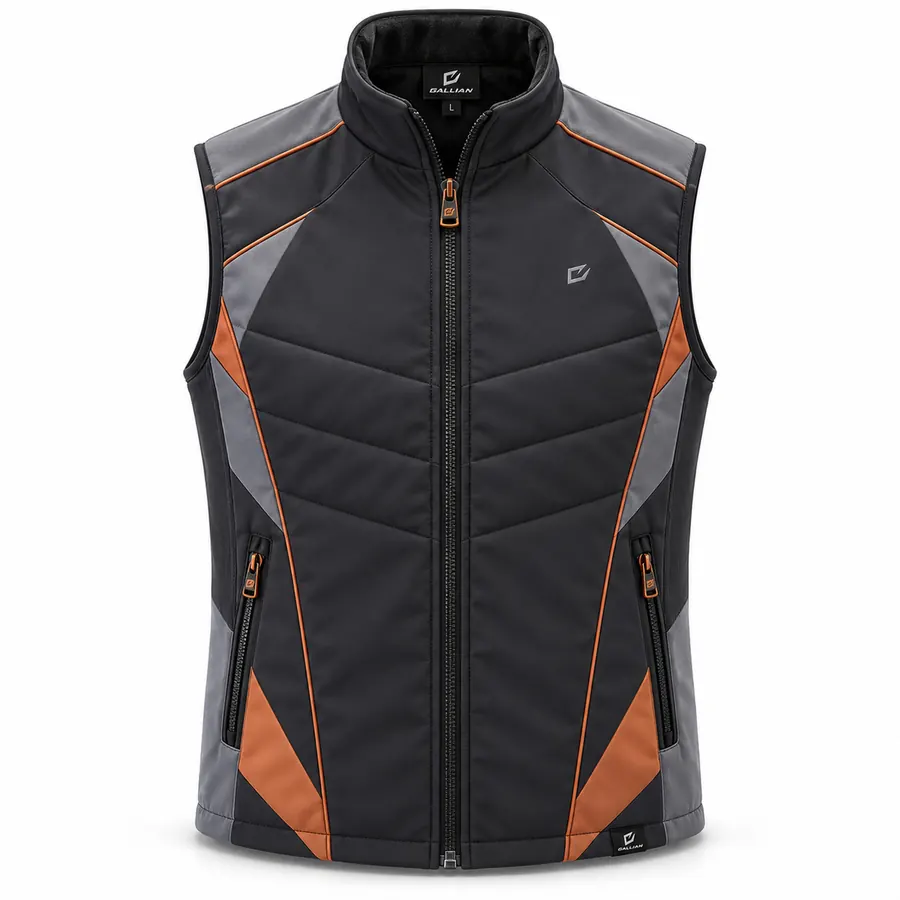 Graphite Copper Quilted Gilet – Black, Graphite & Copper – Gallian Sports