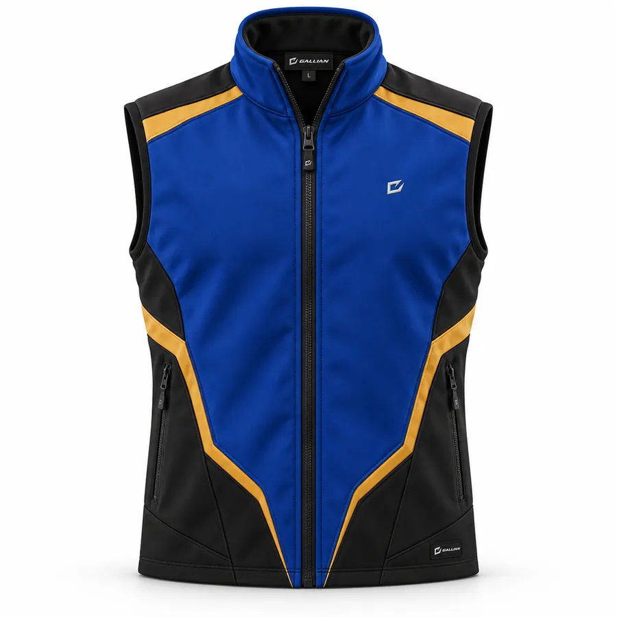 Royal Gold Racing Gilet – Royal Blue, Black & Gold – Gallian Sports