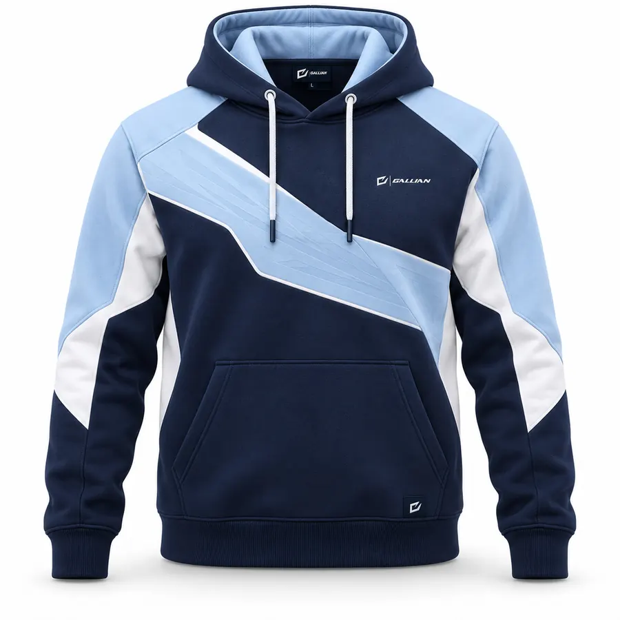 Arctic Cyan Sim Racing Hoodie – Navy, Sky Blue & White – Gallian Sports