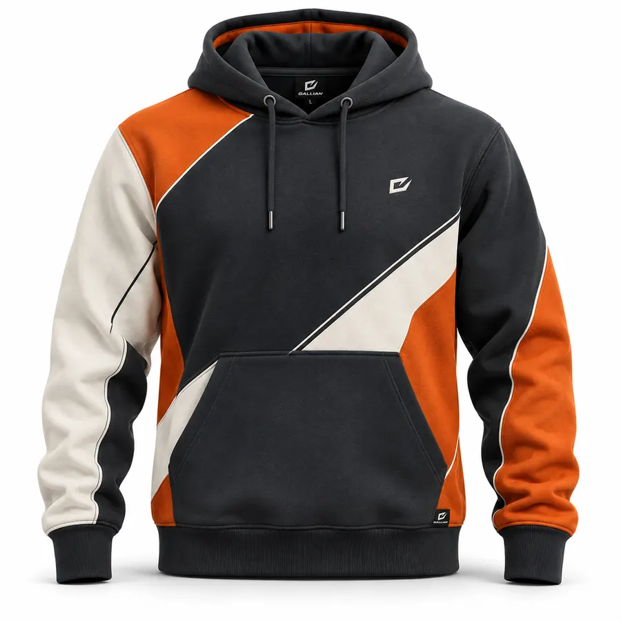 Magma Flow Drag Racing Hoodie – Charcoal, Orange & Cream – Gallian Sports