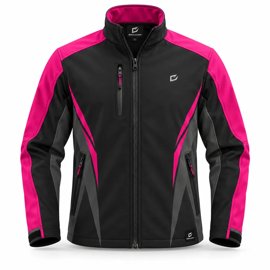 Magenta Pulse Drift Team Softshell – Black, Magenta & Charcoal – Gallian Sports