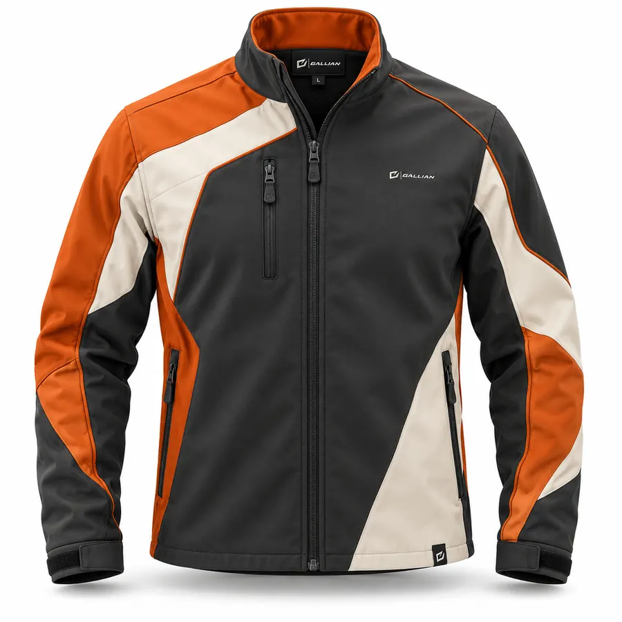 Magma Flow Rally Team Softshell – Charcoal, Burnt Orange & Cream – Gallian Sports