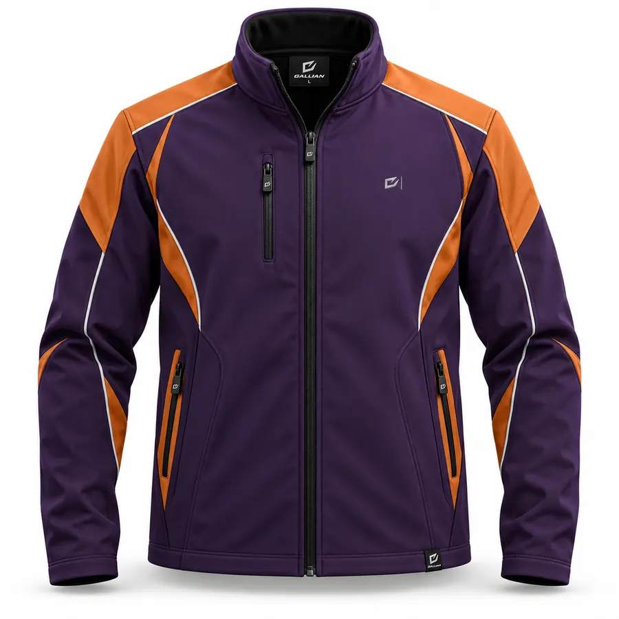 Purple Bronze Motorsport Softshell – Deep Purple & Bronze Orange – Gallian Sports
