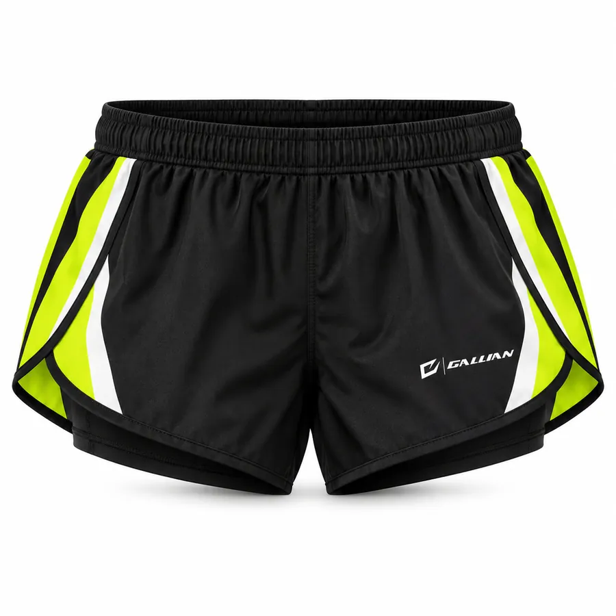 Custom Running Split Shorts for Track & Cross Country – Black & Volt Split – Gallian Sports