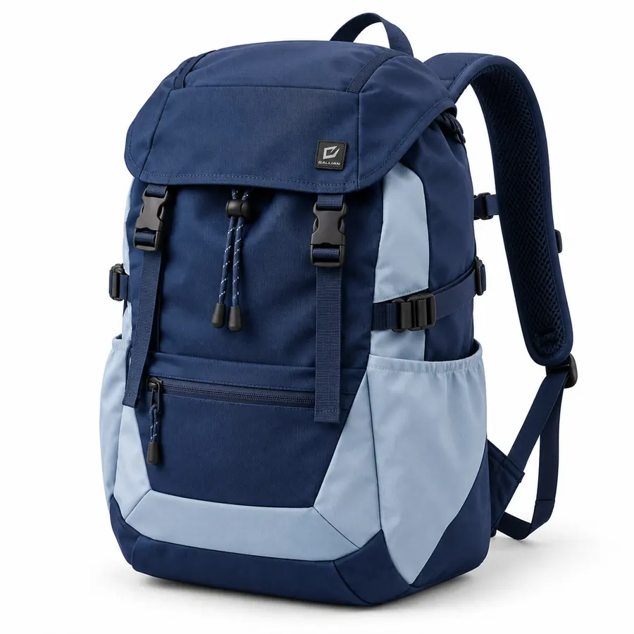 Trailhead Flap-Top Backpack – Navy & Ice Blue – Gallian Sports
