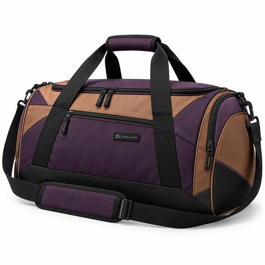 Canyon Volleyball Duffle – Plum, Tan & Black – Gallian Sports
