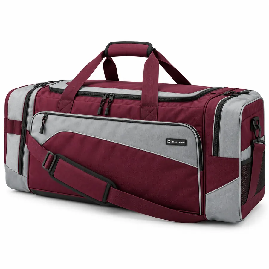 Homecoming Varsity Duffle – Maroon & Silver Gray – Gallian Sports