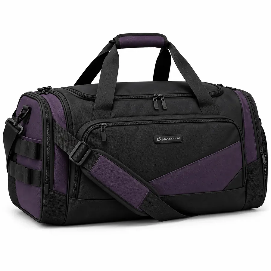 Nightshade Softball Duffle – Black & Plum Purple – Gallian Sports