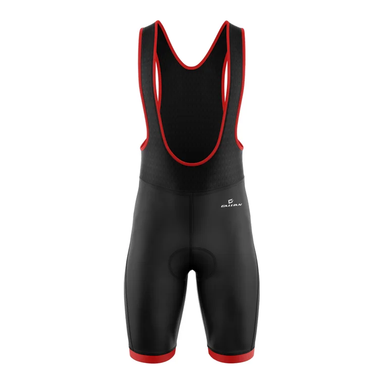 Custom Cycling Bib Shorts – design 3 in black & charcoal, custom cycling apparel by Gallian Sports