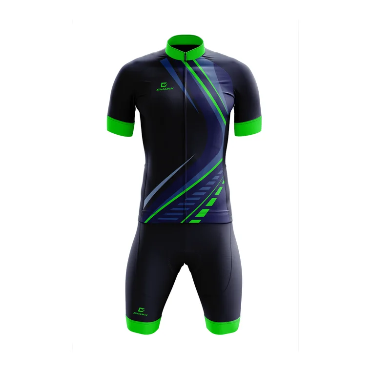 Custom Cycling Jerseys – design 2 in black & charcoal, custom cycling apparel by Gallian Sports