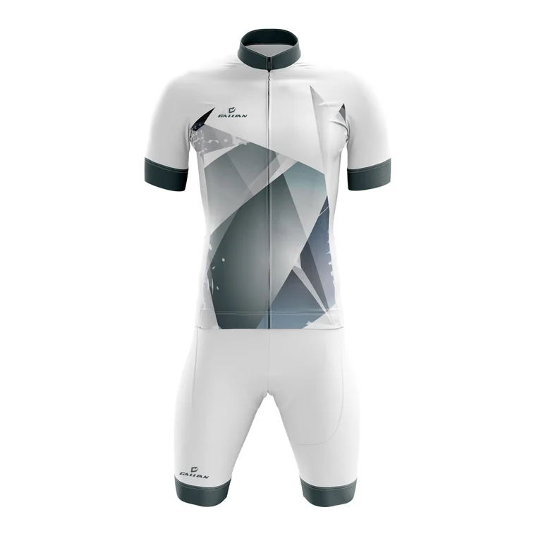 Custom Cycling Jerseys – design 3 in white, custom cycling apparel by Gallian Sports