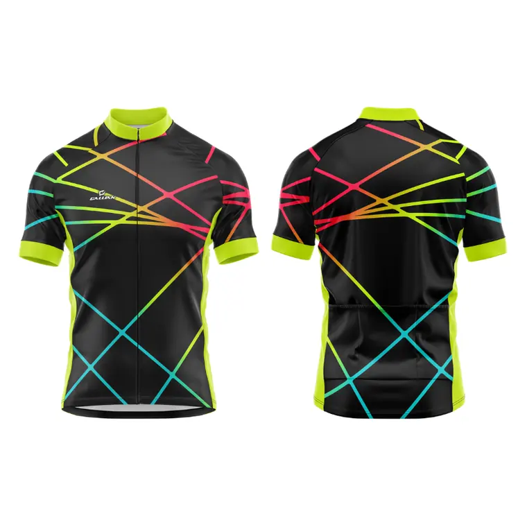 Club Cycling Jerseys – design 2 in black & charcoal, custom cycling apparel by Gallian Sports