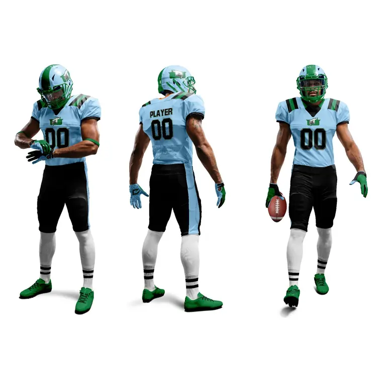 Pro-Cut Football Uniforms – design 4 in black, custom american football apparel by Gallian Sports