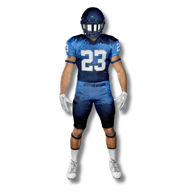 Sublimated Football Uniforms (Jersey + Pants) – design 2 in charcoal, custom american football apparel by Gallian Sports