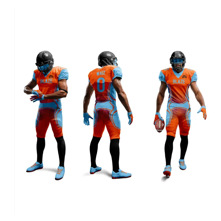 Sublimated Football Uniforms (Jersey + Pants) – design 11, custom american football apparel by Gallian Sports