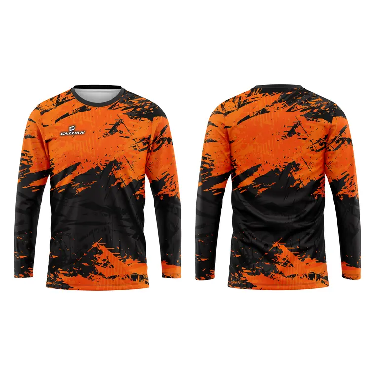 Custom Fishing Team Shirts – design 2 in black & orange, custom team apparel by Gallian Sports