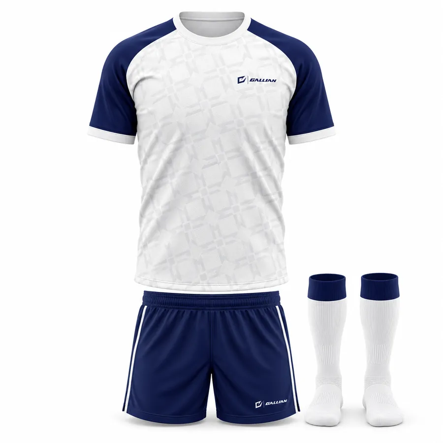 Gallian Admiral Custom Soccer Kit – White/Navy – Gallian Sports