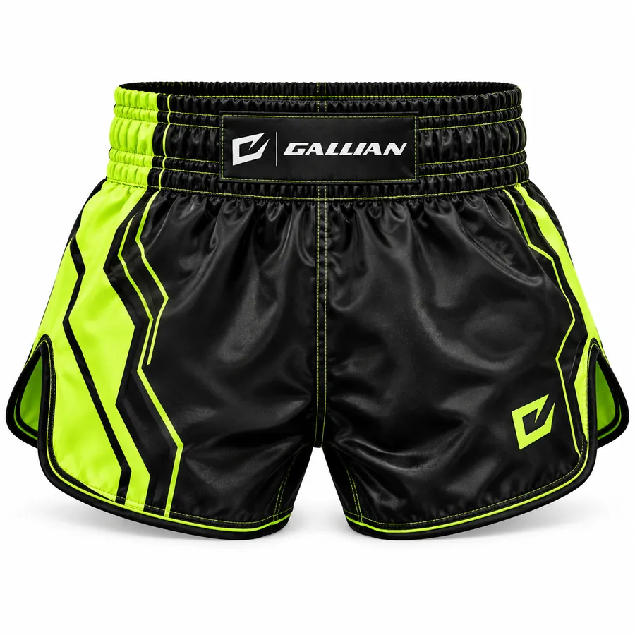 Gallian Ampere Muay Thai Shorts – Black/Neon Lime – Gallian Sports