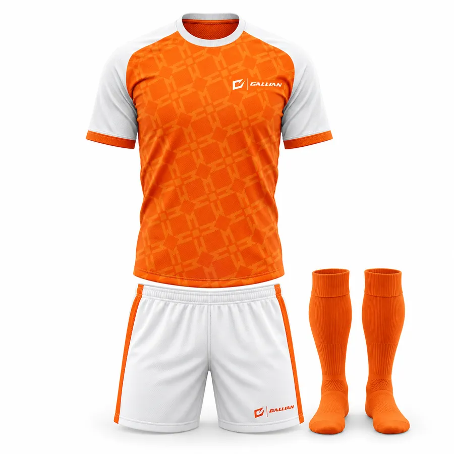 Gallian Blaze Custom Soccer Kit – Orange/White – Gallian Sports
