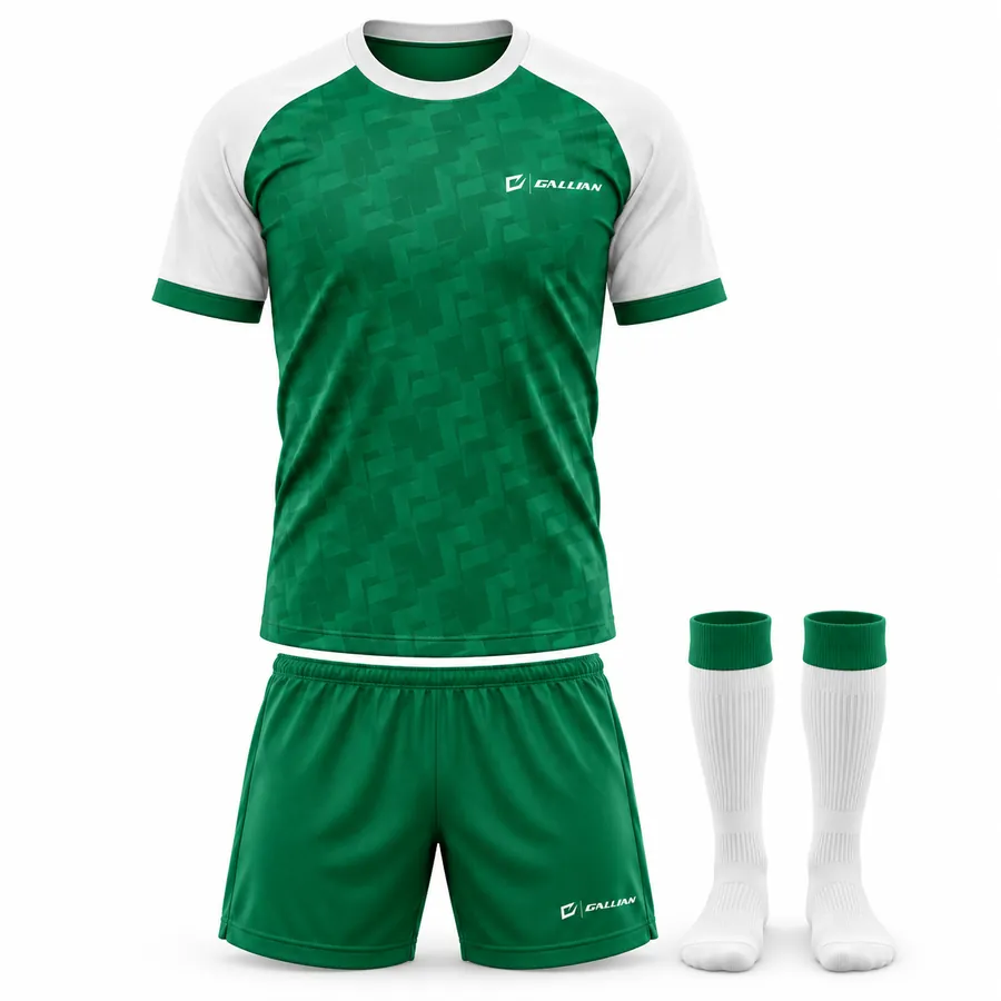 Gallian Clover Custom Soccer Kit – Kelly Green/White – Gallian Sports