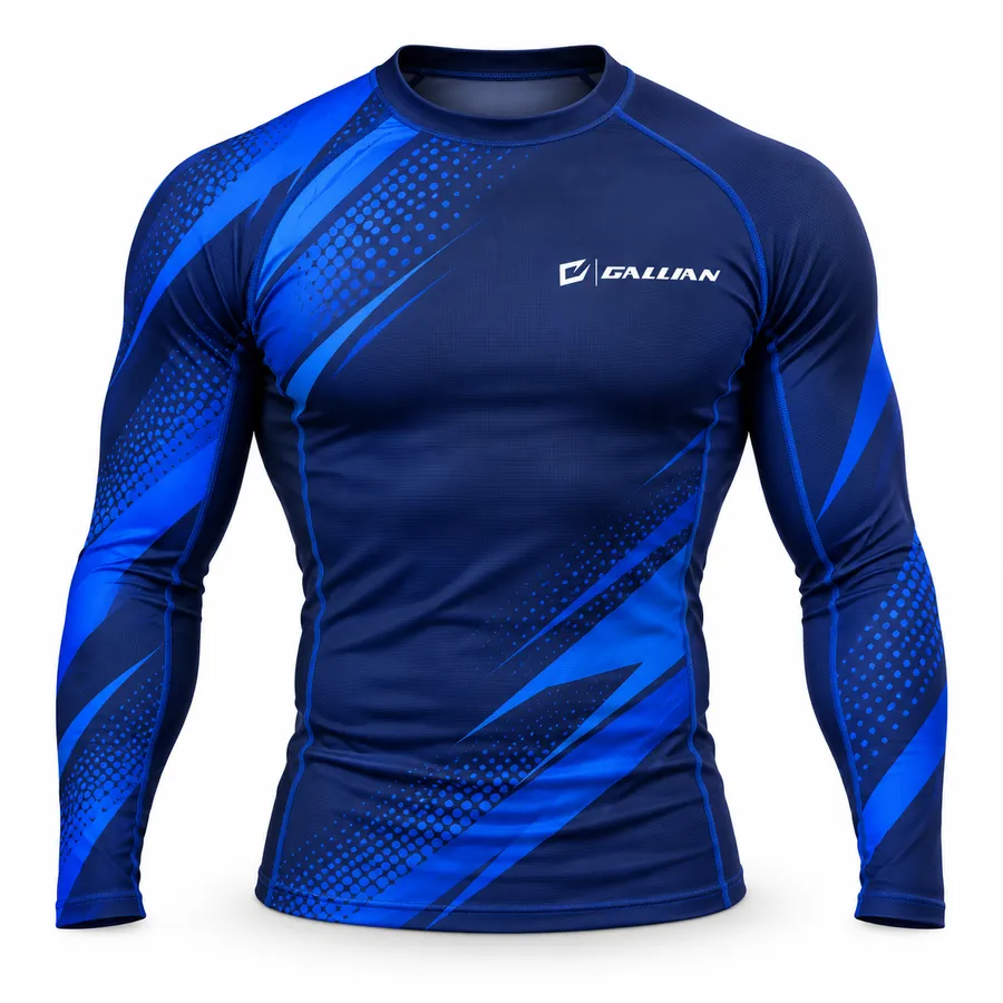 Gallian Cobalt Long Sleeve Rash Guard – Navy/Royal Blue – Gallian Sports