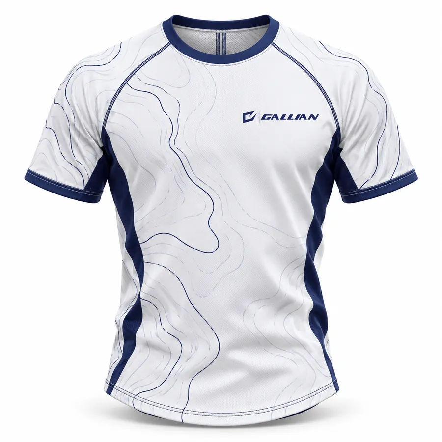 Gallian Contour Short Sleeve Rash Guard – White/Navy – Gallian Sports