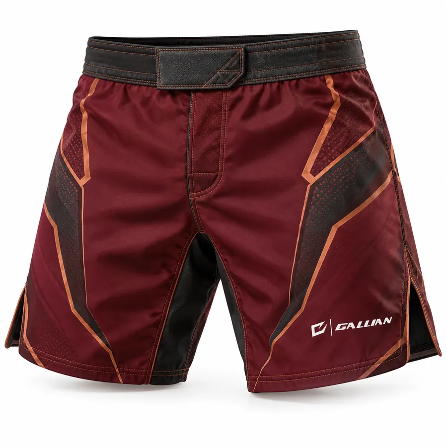 Gallian Copperhead MMA Fight Shorts – Maroon/Copper – Gallian Sports