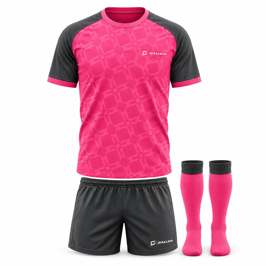 Gallian Dahlia Custom Soccer Kit – Hot Pink/Charcoal – Gallian Sports